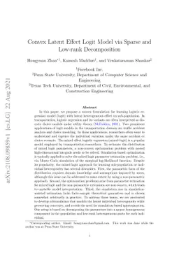 Convex Latent Effect Logit Model via Sparse and Low-rank Decomposition