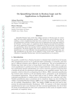On Quantifying Literals in Boolean Logic and Its Applications to
  Explainable AI