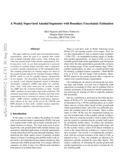 A Weakly Supervised Amodal Segmenter with Boundary Uncertainty
  Estimation