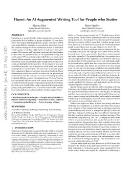 Fluent: An AI Augmented Writing Tool for People who Stutter