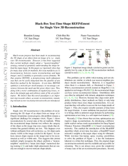 Black-Box Test-Time Shape REFINEment for Single View 3D Reconstruction
