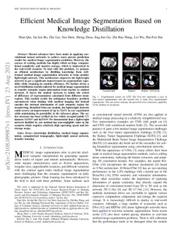 Efficient Medical Image Segmentation Based on Knowledge Distillation