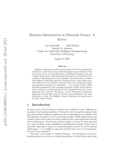 Bayesian Optimization in Materials Science: A Survey