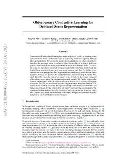 Object-aware Contrastive Learning for Debiased Scene Representation