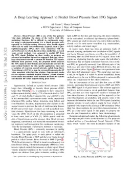 A Deep Learning Approach to Predict Blood Pressure from PPG Signals