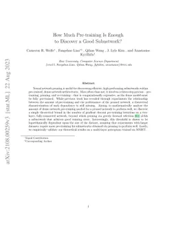 How much pre-training is enough to discover a good subnetwork?