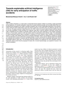 Towards explainable artificial intelligence (XAI) for early anticipation
  of traffic accidents