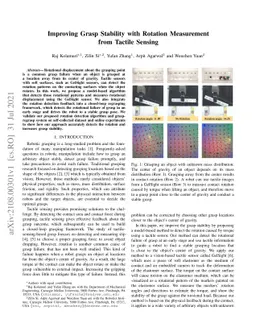 Improving Grasp Stability with Rotation Measurement from Tactile Sensing