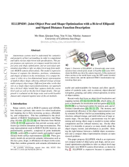 ELLIPSDF: Joint Object Pose and Shape Optimization with a Bi-level
  Ellipsoid and Signed Distance Function Description