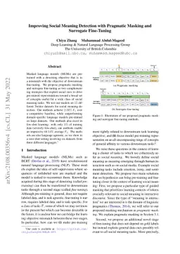 Improving Social Meaning Detection with Pragmatic Masking and Surrogate
  Fine-Tuning