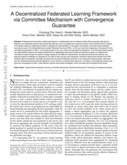 A Decentralized Federated Learning Framework via Committee Mechanism
  with Convergence Guarantee