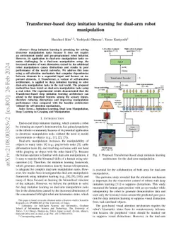 Transformer-based deep imitation learning for dual-arm robot manipulation