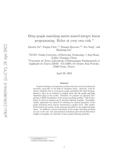Deep graph matching meets mixed-integer linear programming: Relax at
  your own risk ?