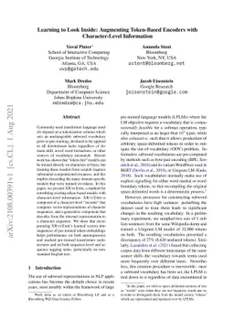 Learning to Look Inside: Augmenting Token-Based Encoders with
  Character-Level Information