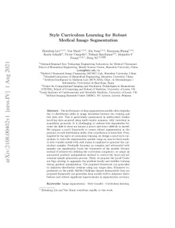 Style Curriculum Learning for Robust Medical Image Segmentation