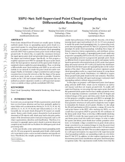 SSPU-Net: Self-Supervised Point Cloud Upsampling via Differentiable
  Rendering
