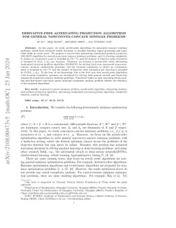 Derivative-free Alternating Projection Algorithms for General
  Nonconvex-Concave Minimax Problems