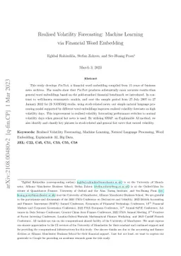 Realised Volatility Forecasting: Machine Learning via Financial Word Embedding