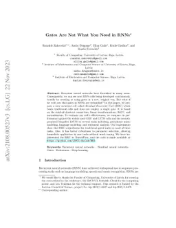 Gates Are Not What You Need in RNNs