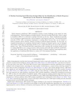A Machine-Learning-Based Direction-of-Origin Filter for the
  Identification of Radio Frequency Interference in the Search for
  Technosignatures