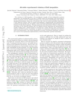 Ab-initio experimental violation of Bell inequalities