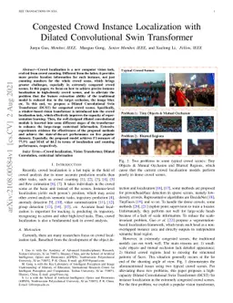 Congested Crowd Instance Localization with Dilated Convolutional Swin
  Transformer