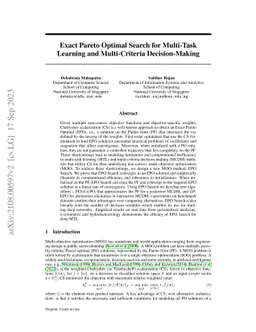 Exact Pareto Optimal Search for Multi-Task Learning and Multi-Criteria
  Decision-Making