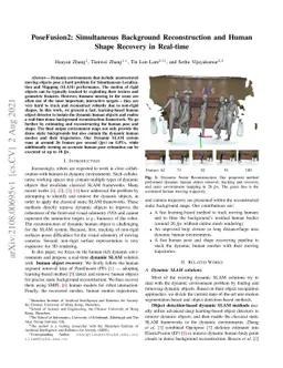 PoseFusion2: Simultaneous Background Reconstruction and Human Shape
  Recovery in Real-time