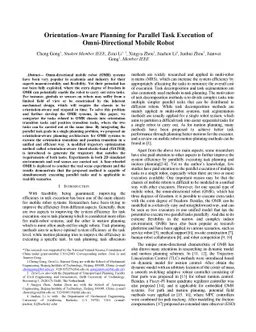 Orientation-Aware Planning for Parallel Task Execution of
  Omni-Directional Mobile Robot
