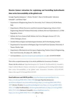 Massive feature extraction for explaining and foretelling hydroclimatic
  time series forecastability at the global scale