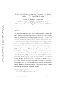 A SPA-based Manifold Learning Framework for Motor Imagery EEG Data
  Classification