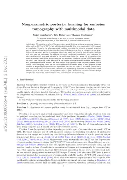 Nonparametric posterior learning for emission tomography with multimodal
  data