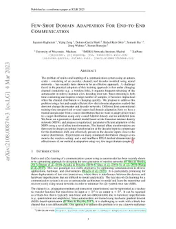 Few-Shot Domain Adaptation For End-to-End Communication