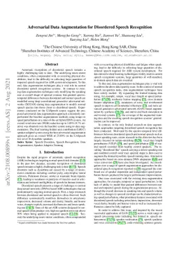 Adversarial Data Augmentation for Disordered Speech Recognition