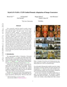 StyleGAN-NADA: CLIP-Guided Domain Adaptation of Image Generators