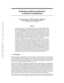 Rethinking gradient sparsification as total error minimization