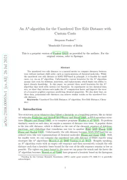 An A*-algorithm for the Unordered Tree Edit Distance with Custom Costs