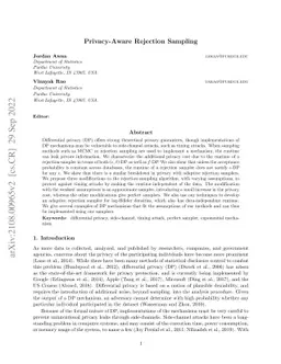 Privacy-Aware Rejection Sampling