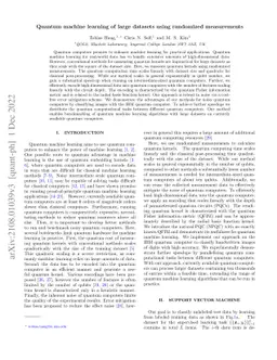 Quantum machine learning of large datasets using randomized measurements