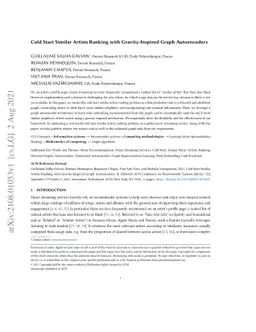 Cold Start Similar Artists Ranking with Gravity-Inspired Graph
  Autoencoders