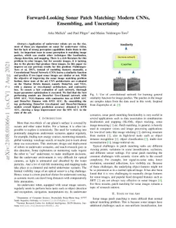 Forward-Looking Sonar Patch Matching: Modern CNNs, Ensembling, and
  Uncertainty
