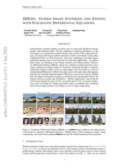 SDEdit: Guided Image Synthesis and Editing with Stochastic Differential
  Equations