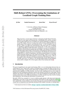 Shift-Robust GNNs: Overcoming the Limitations of Localized Graph
  Training Data