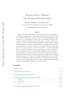 Escaping Arrow's Theorem: The Advantage-Standard Model