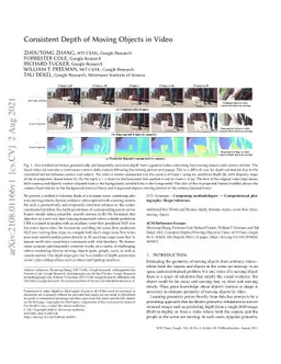 Consistent Depth of Moving Objects in Video