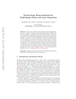Neural Image Representations for Multi-Image Fusion and Layer Separation