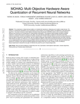 MOHAQ: Multi-Objective Hardware-Aware Quantization of Recurrent Neural
  Networks