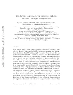 The RareDis corpus: a corpus annotated with rare diseases, their signs
  and symptoms