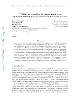 OVERT: An Algorithm for Safety Verification of Neural Network Control
  Policies for Nonlinear Systems