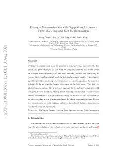 Dialogue Summarization with Supporting Utterance Flow Modeling and Fact
  Regularization
